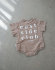Club Short Sleeve Romper | Latte
