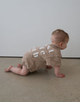 Club Short Sleeve Romper | Latte