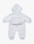 Fleece Full Length Romper | Grey/Chocolate
