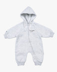 Fleece Full Length Romper | Grey/Chocolate