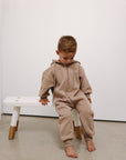 Fleece Full Length Romper | Latte