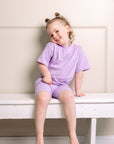 Tee and Bike Shorts Set | Lilac