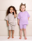 Tee and Bike Shorts Set | Lilac