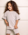 Tee and Bike Shorts Set | Stone