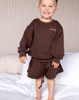 Crew Sweater and Shorts Set | Chocolate
