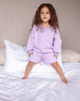 Crew Sweater and Shorts Set | Lilac