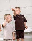Tee and Bike Shorts Set | Chocolate