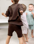 Tee and Bike Shorts Set | Chocolate