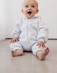 Fleece Full Length Romper | Grey/Lilac