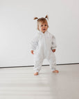 Fleece Full Length Romper | Grey/Lilac