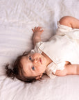 Frilled Cotton Romper | Milk